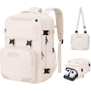imageMaelstrom Travel Backpack for Women Men 2 in 1 Crossbody Bag Laptop Backpack Fits 156173 Inch Laptop 26L WorkNurseTeacher Bag Carry On Backpack with Shoe Compartment Blue2beige