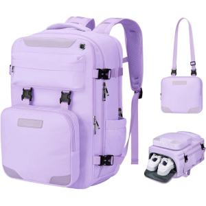 imageMaelstrom Travel Backpack for Women Men 2 in 1 Crossbody Bag Laptop Backpack Fits 156173 Inch Laptop 26L WorkNurseTeacher Bag Carry On Backpack with Shoe Compartment Blue5purple