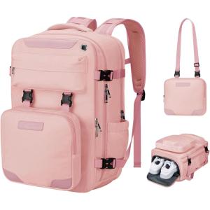 imageMaelstrom Travel Backpack for Women Men 2 in 1 Crossbody Bag Laptop Backpack Fits 156173 Inch Laptop 26L WorkNurseTeacher Bag Carry On Backpack with Shoe Compartment Blue4pink