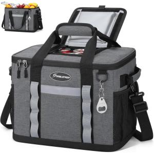 imageMaelstrom Soft Cooler BagCollapsible Soft Sided Cooler24306075 Cans Beach CoolerIce ChestLarge Leakproof Camping CoolerPortable Travel Cooler for Grocery ShoppingCampingRoad Trips55 Can Gray