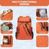 imageMaelstrom Backpack Cooler36 Can Cooler BackpackSoft Cooler Bag Insulated LeakproofLightweight Ice Chest BackpackTravel Cooler Lunch Backpack for CampingHikingBeachBlack4Orange