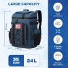imageMaelstrom Backpack CoolerSoft Lightweight Leakproof Tactical Cooler Backpack35 Can Insulated Cooler BagKeeps 35 Cans HotCold for Up to 16 HoursWaterproof Lunch Bag for Men WomenKhakiBlue