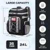 imageMaelstrom Backpack CoolerSoft Lightweight Leakproof Tactical Cooler Backpack35 Can Insulated Cooler BagKeeps 35 Cans HotCold for Up to 16 HoursWaterproof Lunch Bag for Men WomenKhakiBlack