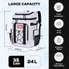 imageMaelstrom Backpack CoolerSoft Lightweight Leakproof Tactical Cooler Backpack35 Can Insulated Cooler BagKeeps 35 Cans HotCold for Up to 16 HoursWaterproof Lunch Bag for Men WomenKhakiWhite