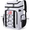 imageMaelstrom Backpack CoolerSoft Lightweight Leakproof Tactical Cooler Backpack35 Can Insulated Cooler BagKeeps 35 Cans HotCold for Up to 16 HoursWaterproof Lunch Bag for Men WomenKhakiWhite