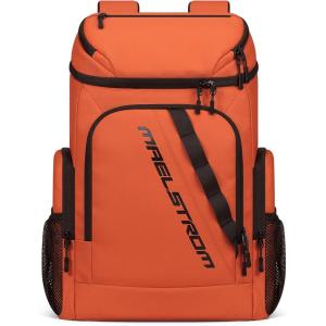imageMaelstrom Backpack Cooler36 Can Cooler BackpackSoft Cooler Bag Insulated LeakproofLightweight Ice Chest BackpackTravel Cooler Lunch Backpack for CampingHikingBeachBlack4Orange