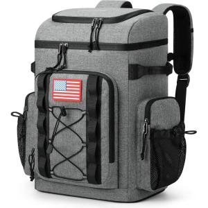 imageMaelstrom Backpack CoolerSoft Lightweight Leakproof Tactical Cooler Backpack35 Can Insulated Cooler BagKeeps 35 Cans HotCold for Up to 16 HoursWaterproof Lunch Bag for Men WomenKhakiGrey
