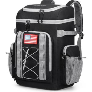 imageMaelstrom Backpack CoolerSoft Lightweight Leakproof Tactical Cooler Backpack35 Can Insulated Cooler BagKeeps 35 Cans HotCold for Up to 16 HoursWaterproof Lunch Bag for Men WomenKhakiBlack