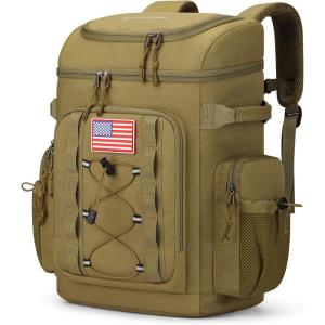 imageMaelstrom Backpack CoolerSoft Lightweight Leakproof Tactical Cooler Backpack35 Can Insulated Cooler BagKeeps 35 Cans HotCold for Up to 16 HoursWaterproof Lunch Bag for Men WomenKhakiKhaki