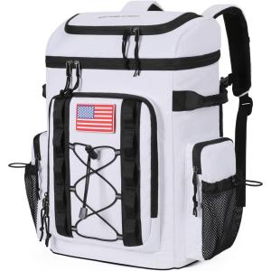 imageMaelstrom Backpack CoolerSoft Lightweight Leakproof Tactical Cooler Backpack35 Can Insulated Cooler BagKeeps 35 Cans HotCold for Up to 16 HoursWaterproof Lunch Bag for Men WomenKhakiWhite