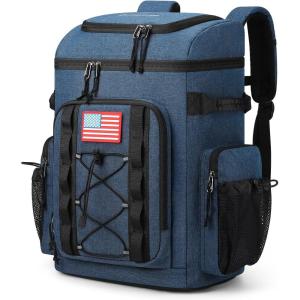 imageMaelstrom Backpack CoolerSoft Lightweight Leakproof Tactical Cooler Backpack35 Can Insulated Cooler BagKeeps 35 Cans HotCold for Up to 16 HoursWaterproof Lunch Bag for Men WomenKhakiBlue