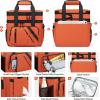 imageMaelstrom Lunch Box 20L Insulated Lunch Bag for Men Women Expandable Double Deck Leakproof Cooler Bag with 6 Pockets Reusable Lunch Tote Bag for Work Picnic Travel WhiteOrange