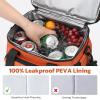 imageMaelstrom Lunch Box 20L Insulated Lunch Bag for Men Women Expandable Double Deck Leakproof Cooler Bag with 6 Pockets Reusable Lunch Tote Bag for Work Picnic Travel WhiteOrange