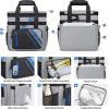imageMaelstrom Lunch Box 20L Insulated Lunch Bag for Men Women Expandable Double Deck Leakproof Cooler Bag with 6 Pockets Reusable Lunch Tote Bag for Work Picnic Travel WhiteGrey