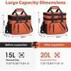 imageMaelstrom Lunch Box 20L Insulated Lunch Bag for Men Women Expandable Double Deck Leakproof Cooler Bag with 6 Pockets Reusable Lunch Tote Bag for Work Picnic Travel WhiteOrange