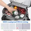 imageMaelstrom Lunch Box 20L Insulated Lunch Bag for Men Women Expandable Double Deck Leakproof Cooler Bag with 6 Pockets Reusable Lunch Tote Bag for Work Picnic Travel WhiteGrey