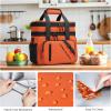 imageMaelstrom Lunch Box 20L Insulated Lunch Bag for Men Women Expandable Double Deck Leakproof Cooler Bag with 6 Pockets Reusable Lunch Tote Bag for Work Picnic Travel WhiteOrange
