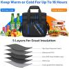 imageMaelstrom Lunch Box 20L Insulated Lunch Bag for Men Women Expandable Double Deck Leakproof Cooler Bag with 6 Pockets Reusable Lunch Tote Bag for Work Picnic Travel WhiteBlack