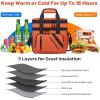 imageMaelstrom Lunch Box 20L Insulated Lunch Bag for Men Women Expandable Double Deck Leakproof Cooler Bag with 6 Pockets Reusable Lunch Tote Bag for Work Picnic Travel WhiteOrange