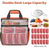 imageMaelstrom Lunch Box 20L Insulated Lunch Bag for Men Women Expandable Double Deck Leakproof Cooler Bag with 6 Pockets Reusable Lunch Tote Bag for Work Picnic Travel WhiteOrange