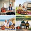imageMaelstrom Lunch Box 20L Insulated Lunch Bag for Men Women Expandable Double Deck Leakproof Cooler Bag with 6 Pockets Reusable Lunch Tote Bag for Work Picnic Travel WhiteOrange
