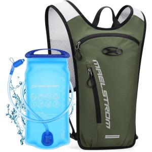 imageMaelstrom Running Hydration VestHiking Backpack with 2L3L Water BladderLightweight Daypack for Cycling Camping Rave for Men WomenArmy Green