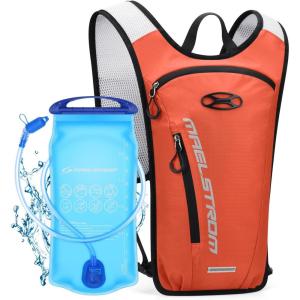 imageMaelstrom Running Hydration VestHiking Backpack with 2L3L Water BladderLightweight Daypack for Cycling Camping Rave for Men WomenOrange
