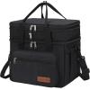 imageMaelstrom Lunch Bag Women23L Insulated Lunch Box For Men WomenExpandable Double Deck Cooler Bag With Side Tissue PocketLavenderA 23L Black