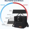 imageMaelstrom Lunch Bag Women23L Insulated Lunch Box For Men WomenExpandable Double Deck Cooler Bag With Side Tissue PocketLavenderA 23L Black