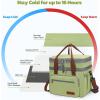 imageMaelstrom Lunch Bag Women23L Insulated Lunch Box For Men WomenExpandable Double Deck Cooler Bag With Side Tissue PocketLavenderC 23L Green