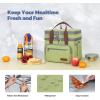 imageMaelstrom Lunch Bag Women23L Insulated Lunch Box For Men WomenExpandable Double Deck Cooler Bag With Side Tissue PocketLavenderC 23L Green