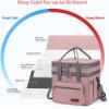 imageMaelstrom Lunch Bag Women23L Insulated Lunch Box For Men WomenExpandable Double Deck Cooler Bag With Side Tissue PocketLavenderD 23L Pink