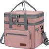 imageMaelstrom Lunch Bag Women23L Insulated Lunch Box For Men WomenExpandable Double Deck Cooler Bag With Side Tissue PocketLavenderD 23L Pink
