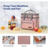 imageMaelstrom Lunch Bag Women23L Insulated Lunch Box For Men WomenExpandable Double Deck Cooler Bag With Side Tissue PocketLavenderD 23L Pink