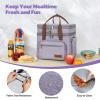 imageMaelstrom Lunch Bag Women23L Insulated Lunch Box For Men WomenExpandable Double Deck Cooler Bag With Side Tissue PocketLavenderE 23L Lavender