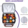 imageMaelstrom Lunch Bag Women23L Insulated Lunch Box For Men WomenExpandable Double Deck Cooler Bag With Side Tissue PocketLavenderE 23L Lavender