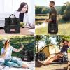 imageMaelstrom Lunch Bag Women23L Insulated Lunch Box For Men WomenExpandable Double Deck Cooler Bag With Side Tissue PocketLavenderF Black with DIY HookandLoop