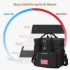 imageMaelstrom Lunch Bag Women23L Insulated Lunch Box For Men WomenExpandable Double Deck Cooler Bag With Side Tissue PocketLavenderF Black with DIY HookandLoop