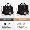 imageMaelstrom Lunch Bag Women23L Insulated Lunch Box For Men WomenExpandable Double Deck Cooler Bag With Side Tissue PocketLavenderF Black with DIY HookandLoop