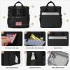imageMaelstrom Lunch Bag Women23L Insulated Lunch Box For Men WomenExpandable Double Deck Cooler Bag With Side Tissue PocketLavenderF Black with DIY HookandLoop