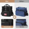 imageMaelstrom Lunch Bag Women23L Insulated Lunch Box For Men WomenExpandable Double Deck Cooler Bag With Side Tissue PocketLavenderF Black with DIY HookandLoop