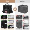 imageMaelstrom Lunch Bag Women23L Insulated Lunch Box For Men WomenExpandable Double Deck Cooler Bag With Side Tissue PocketLavenderF Black with DIY HookandLoop