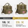 imageMaelstrom Lunch Bag Women23L Insulated Lunch Box For Men WomenExpandable Double Deck Cooler Bag With Side Tissue PocketLavenderG Khaki with DIY HookandLoop