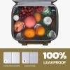 imageMaelstrom Lunch Bag Women23L Insulated Lunch Box For Men WomenExpandable Double Deck Cooler Bag With Side Tissue PocketLavenderG Khaki with DIY HookandLoop