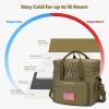 imageMaelstrom Lunch Bag Women23L Insulated Lunch Box For Men WomenExpandable Double Deck Cooler Bag With Side Tissue PocketLavenderG Khaki with DIY HookandLoop