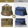 imageMaelstrom Lunch Bag Women23L Insulated Lunch Box For Men WomenExpandable Double Deck Cooler Bag With Side Tissue PocketLavenderG Khaki with DIY HookandLoop