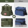 imageMaelstrom Lunch Bag Women23L Insulated Lunch Box For Men WomenExpandable Double Deck Cooler Bag With Side Tissue PocketLavenderI Army green with DIY HookandLoop