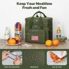 imageMaelstrom Lunch Bag Women23L Insulated Lunch Box For Men WomenExpandable Double Deck Cooler Bag With Side Tissue PocketLavenderI Army green with DIY HookandLoop