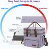 imageMaelstrom Lunch Bag Women23L Insulated Lunch Box For Men WomenExpandable Double Deck Cooler Bag With Side Tissue PocketLavenderJ 23L Purple