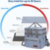 imageMaelstrom Lunch Bag Women23L Insulated Lunch Box For Men WomenExpandable Double Deck Cooler Bag With Side Tissue PocketLavenderZ 23L Blue